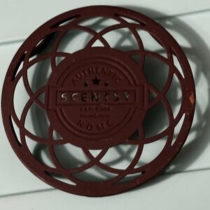 Scentsy Warmer Stand Round 5" Brown Metal Rustic Country Cabin Trivet NEW no box